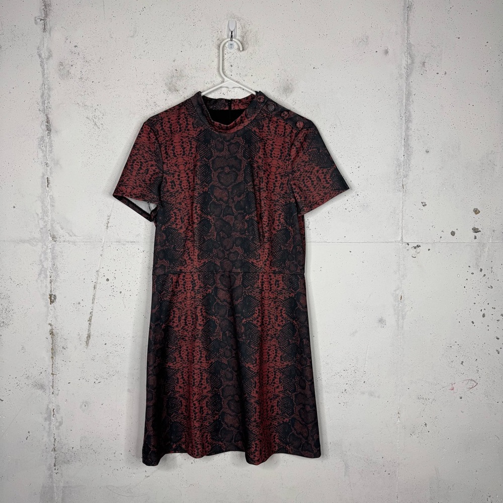 Hutch Anthropologie Snakeprint Mockneck Sheath Mini Dress Large